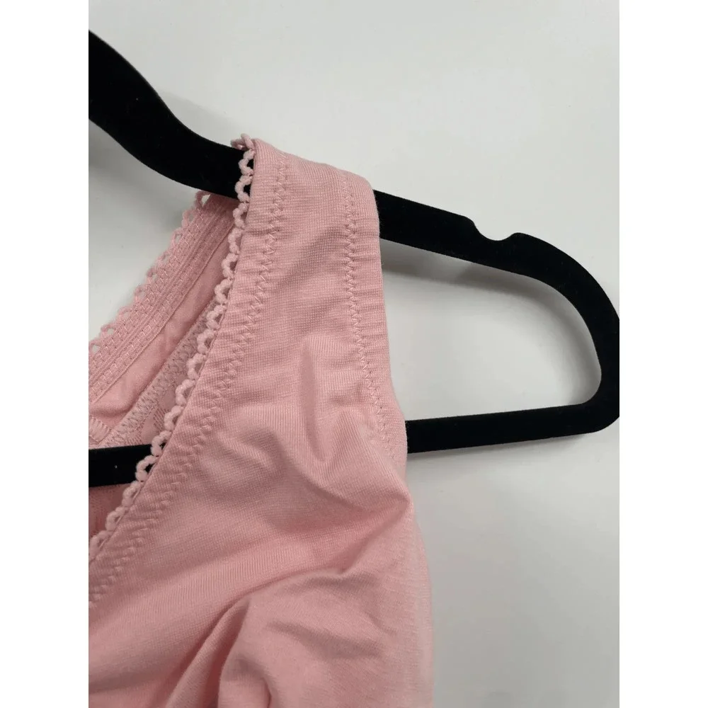 Glamorise Womens Front Closure Bra Size 36H Pink Wireless Lace Back‎ Comfort